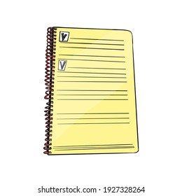 Isolated vector illustration notepad on a white background blank for designer coloring book