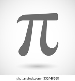 Isolated vector illustration of the number pi symbol
