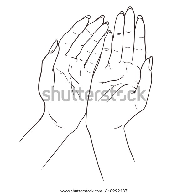 Isolated Vector Illustration Open Empty Hands Stock Vector Royalty Free