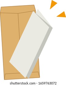 isolated vector illustration of opened letter with an envelope