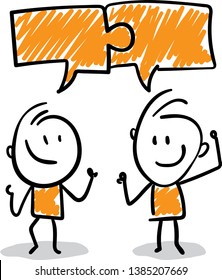 
isolated vector illustration outline hand drawn doodle line art cartoon design character. People are like puzzles - team work