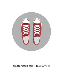 Ilustración vectorial aislada de un par de zapatillas rojas. Estilo plano de caricatura