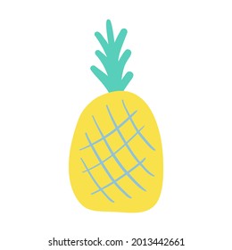 Isolated vector illustration of a pineapple for decoration