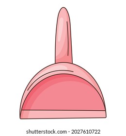 Einzige Vektorgrafik eines Plastikschaufels oder einer Müllhalde zum Reinigen und Sammeln von Schmutz und Schmutz. Bodenkehrausrüstung.