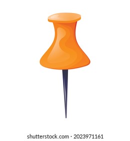 Isolated vector illustration of a pushpin for paper and documents. Office and school supplies or stationery.