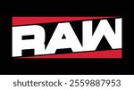 Isolated vector illustration of RAW logo design on black background – 17 December 2024 – America, vector illustration