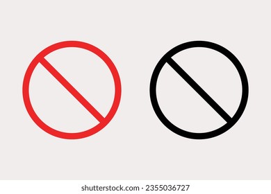 Isolated Vector Illustration: Red Prohibited Sign - No Icon Warning for Safety and Danger