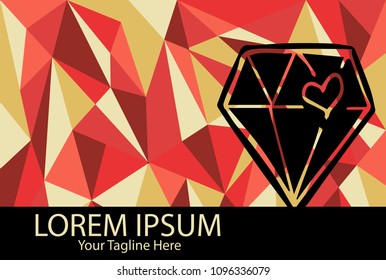Isolated Vector Illustration Red and Yellow Polygon Geometric of Diamond. Flat, Icon, Sign, Logo, Symbol, Object, Graphic Design, Element, Background, Print.