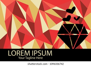 Isolated Vector Illustration Red and Yellow Polygon Geometric of Diamond. Flat, Icon, Sign, Logo, Symbol, Object, Graphic Design, Element, Background, Print.