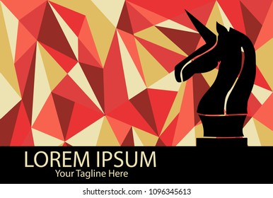 Isolated Vector Illustration Red and Yellow Polygon Geometric of Unicorn. Flat, Icon, Sign, Logo, Symbol, Object, Graphic Design, Element, Background, Print.