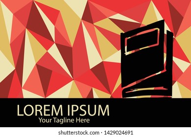Isolated Vector Illustration Red and Yellow Polygon Geometric of Books. Flat, Icon, Sign, Logo, Symbol, Object, Graphic Design, Element, Background, Print.