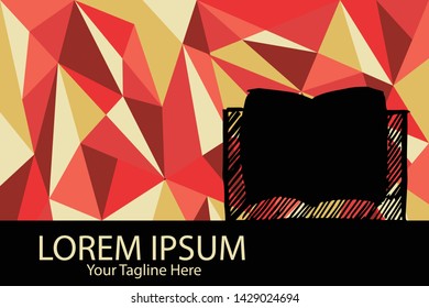 Isolated Vector Illustration Red and Yellow Polygon Geometric of Books. Flat, Icon, Sign, Logo, Symbol, Object, Graphic Design, Element, Background, Print.