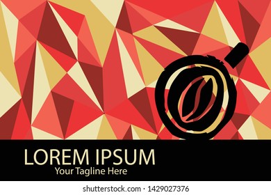 Isolated Vector Illustration Red and Yellow Polygon Geometric of Coffee Drinks. Flat, Icon, Sign, Logo, Symbol, Object, Graphic Design, Element, Background, Print.