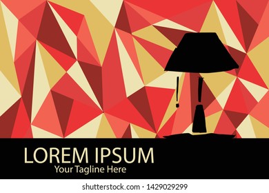 Isolated Vector Illustration Red and Yellow Polygon Geometric of Lamp Furniture. Flat, Icon, Sign, Logo, Symbol, Object, Graphic Design, Element, Background, Print.