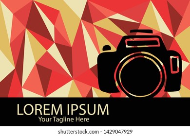 Isolated Vector Illustration Red and Yellow Polygon Geometric of Camera Photography. Flat, Icon, Sign, Logo, Symbol, Object, Graphic Design, Element, Background, Print.