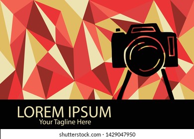Isolated Vector Illustration Red and Yellow Polygon Geometric of Camera Photography. Flat, Icon, Sign, Logo, Symbol, Object, Graphic Design, Element, Background, Print.