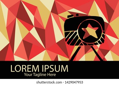 Isolated Vector Illustration Red and Yellow Polygon Geometric of Camera Photography. Flat, Icon, Sign, Logo, Symbol, Object, Graphic Design, Element, Background, Print.