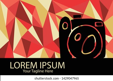 Isolated Vector Illustration Red and Yellow Polygon Geometric of Camera Photography. Flat, Icon, Sign, Logo, Symbol, Object, Graphic Design, Element, Background, Print.