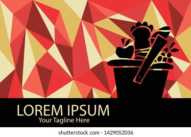 Isolated Vector Illustration Red and Yellow Polygon Geometric of Basket for Picnic. Flat, Icon, Sign, Logo, Symbol, Object, Graphic Design, Element, Background, Print.