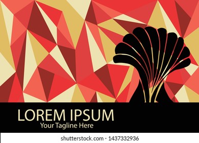 Isolated Vector Illustration Red and Yellow Polygon Geometric of Shells. Flat, Icon, Sign, Logo, Symbol, Object, Graphic Design, Element, Background, Print.