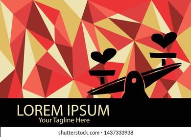 Isolated Vector Illustration Red and Yellow Polygon Geometric of Weighing Scale and Libra. Flat, Icon, Sign, Logo, Symbol, Object, Graphic Design, Element, Background, Print.