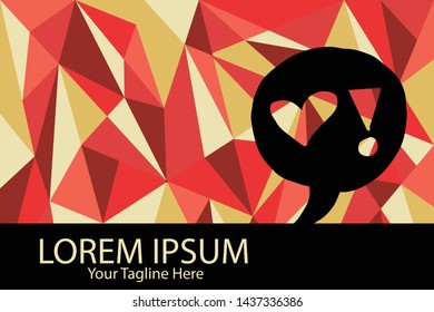 Isolated Vector Illustration Red and Yellow Polygon Geometric of Bubble Chat. Flat, Icon, Sign, Logo, Symbol, Object, Graphic Design, Element, Background, Print.