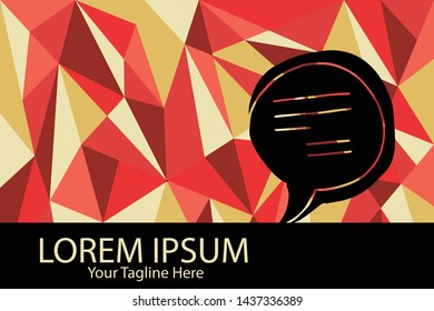 Isolated Vector Illustration Red and Yellow Polygon Geometric of Bubble Chat. Flat, Icon, Sign, Logo, Symbol, Object, Graphic Design, Element, Background, Print.
