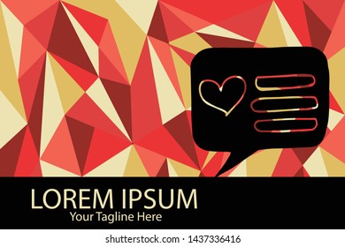 Isolated Vector Illustration Red and Yellow Polygon Geometric of Bubble Chat. Flat, Icon, Sign, Logo, Symbol, Object, Graphic Design, Element, Background, Print.