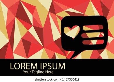 Isolated Vector Illustration Red and Yellow Polygon Geometric of Bubble Chat. Flat, Icon, Sign, Logo, Symbol, Object, Graphic Design, Element, Background, Print.