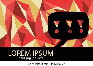 Isolated Vector Illustration Red and Yellow Polygon Geometric of Bubble Chat. Flat, Icon, Sign, Logo, Symbol, Object, Graphic Design, Element, Background, Print.