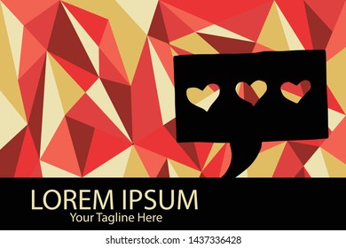 Isolated Vector Illustration Red and Yellow Polygon Geometric of Bubble Chat. Flat, Icon, Sign, Logo, Symbol, Object, Graphic Design, Element, Background, Print.