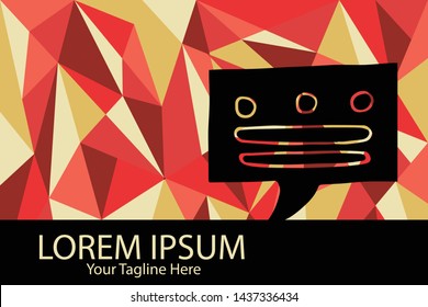 Isolated Vector Illustration Red and Yellow Polygon Geometric of Bubble Chat. Flat, Icon, Sign, Logo, Symbol, Object, Graphic Design, Element, Background, Print.