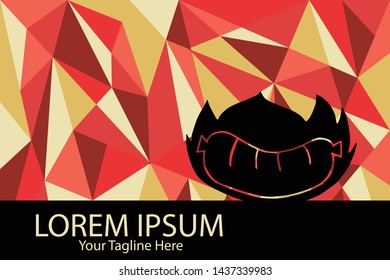 Isolated Vector Illustration Red and Yellow Polygon Geometric of Barbecue. Flat, Icon, Sign, Logo, Symbol, Object, Graphic Design, Element, Background, Print.
