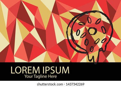 Isolated Vector Illustration Red and Yellow Polygon Geometric of Donut Food. Flat, Icon, Sign, Logo, Symbol, Object, Graphic Design, Element, Background, Print.