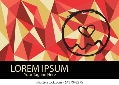 Isolated Vector Illustration Red and Yellow Polygon Geometric of Donut Food. Flat, Icon, Sign, Logo, Symbol, Object, Graphic Design, Element, Background, Print.