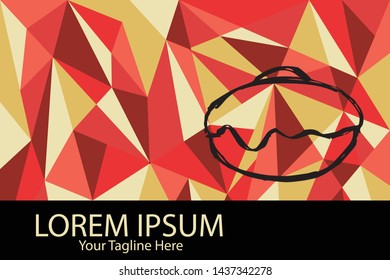 Isolated Vector Illustration Red and Yellow Polygon Geometric of Donut Food. Flat, Icon, Sign, Logo, Symbol, Object, Graphic Design, Element, Background, Print.