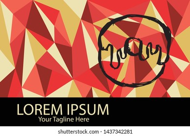 Isolated Vector Illustration Red and Yellow Polygon Geometric of Donut Food. Flat, Icon, Sign, Logo, Symbol, Object, Graphic Design, Element, Background, Print.