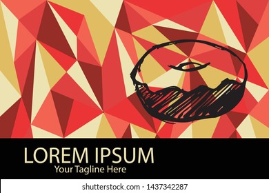 Isolated Vector Illustration Red and Yellow Polygon Geometric of Donut Food. Flat, Icon, Sign, Logo, Symbol, Object, Graphic Design, Element, Background, Print.