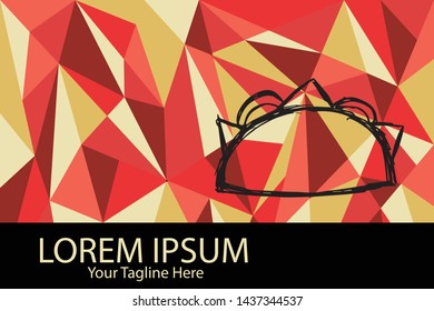 Isolated Vector Illustration Red and Yellow Polygon Geometric of Taco Food. Flat, Icon, Sign, Logo, Symbol, Object, Graphic Design, Element, Background, Print.