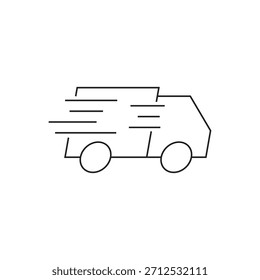 Ilustración vectorial aislada que representa un servicio de entrega rápido, rápido o rápido.