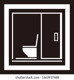 isolated vector illustration of restroom