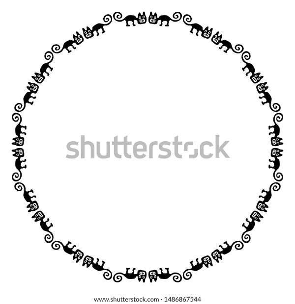 Isolated Vector Illustration Round Animal Decor Stock Vector Royalty Free 1486867544