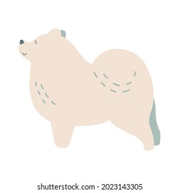 Isolated vector illustration of a Samoyed dog