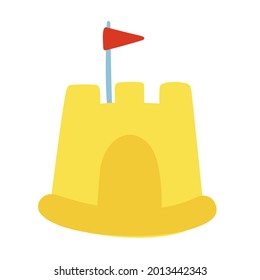 Isolated vector illustration of a sandcastle for decoration