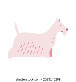 Isolated vector illustration of a Scottish terrier dog