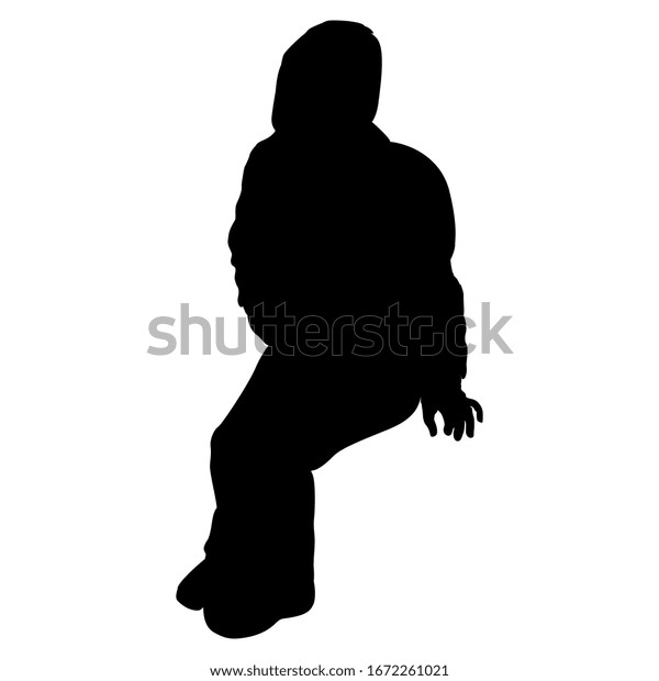 Isolated Vector Illustration Seated Person Girl Stock Vector (Royalty ...