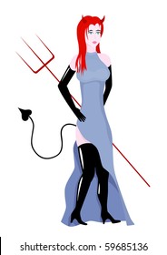 Isolated vector illustration "She-devil"