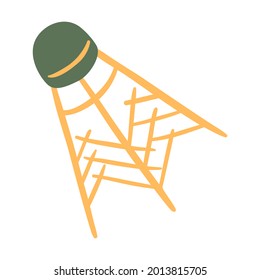 Isolated vector illustration of a shuttlecock for decoration