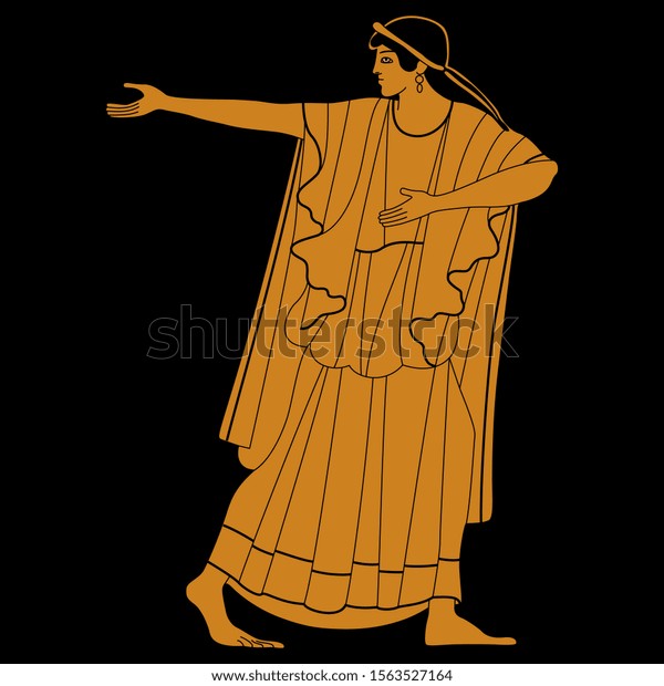 Isolated Vector Illustration Silhouette Ancient Greek Stock Vector ...