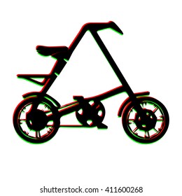 isolated vector illustration of a silhouette of a convertible city bicycle with a blur effect